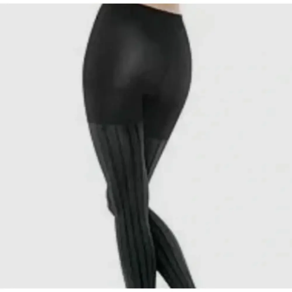 Spanx Maternity Tights Size 1 Xs S Pantyhose Hosiery Textured Stripe Black NEW